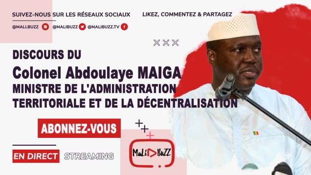 Discours-du-Colonel-Abdoulaye-MAIGA,-Ministre-de-l&rsquo;Administration-Territoriale-et-de-la-Décentralisation-Mali-Buzz-TV-Youtube-Thumbnail