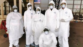 fonctionnaires-du-cordon-sanitaire-de-l’aéroport-International-Modibo-Keïta