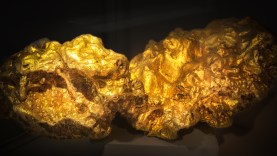 Close-up of large gold nugget