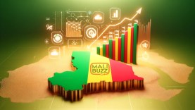 La-croissance-économique-du-Mali,-en-se-concentrant-sur-la-carte-du-Mali-bien-en-évidence-au-centre,-avec-le-drapeau-malien