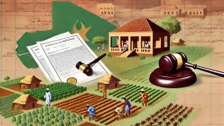 La-scène-des-réformes-agraires-au-Mali-montre-un-paysage-rural-malien-avec-des-agriculteurs-travaillant-la-terre,-des-traditions